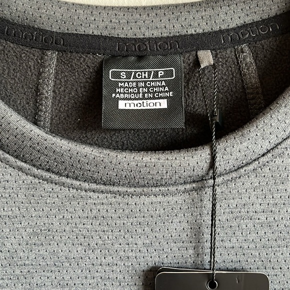 Motion Men's Long Sleeves Crewneck Pullover Fleece Sweatshirt Size S Charcoal - Picture 9 of 12